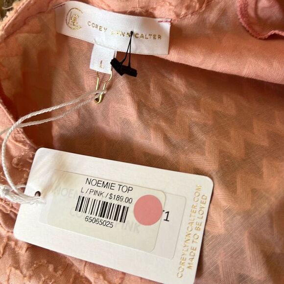 Anthropologie Corey Lynn Carter Noemi Pink Top Nwt Size Large - Picture 5 of 7